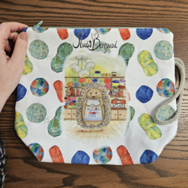 Projectbag egeltje rits ongeveer 28 cm x 28 cm