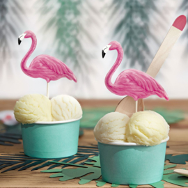 PartyDeco | Cake topper Flamingo (set/6)