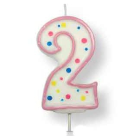 PME | Verjaardagskaars Roze Cijfer 2