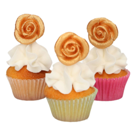 Funcakes | suikerfiguren rozen goud/6