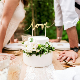 PartyDeco | Cake topper Love (Goud)