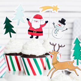 PartyDeco | Cake toppers Merry Xmas (set/7)