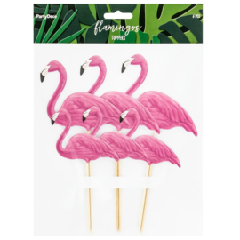 PartyDeco | Cake topper Flamingo (set/6)