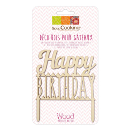 Scrapcooking | Topper Happy Birthday wood