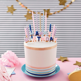 Wilton | Flower candle Happy Birthday (set/25)