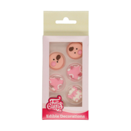 Funcakes | suikerfiguren baby roze set/12