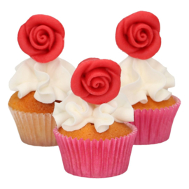 Funcakes | suikerfiguren rozen rood /6