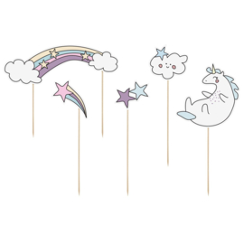 PartyDeco | Cake toppers Unicorn (set/5)