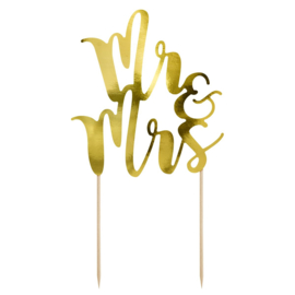 PartyDeco | Cake topper Mr & Mrs Goud