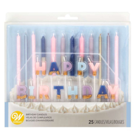 Wilton | Flower candle Happy Birthday (set/25)