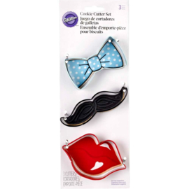 cookie cutter set stropdas/ snor/ lippen