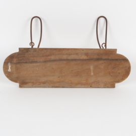Rustieke brocante kapstok met 2 decoratieve haken