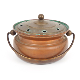 Prachtig verweerde oude koperen of messing waterverdamper met patina