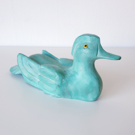 Handgemaakte turquoise eend