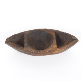 Traditioneel vintage houten schaaltje / kruidenbakje uit India
