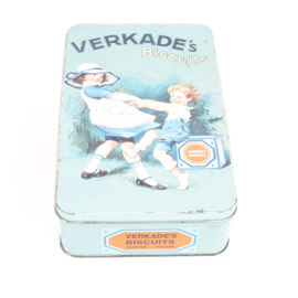 Vintage Verkade koekblik met nostalgische afbeelding