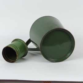 Groene brocante Hongaarse melkkan met deksel