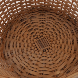 Brocante oude wit bruine rieten mand - groot