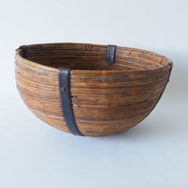 Antieke Indiase bamboe mand (groot)