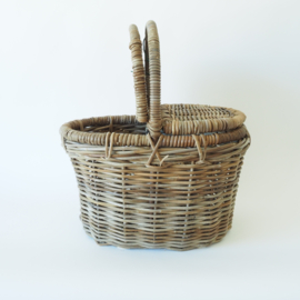 Extra grote brocante rieten picknickmand