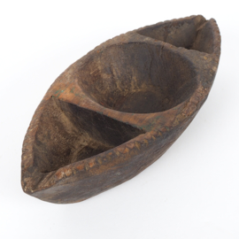 Traditioneel vintage houten schaaltje / kruidenbakje uit India