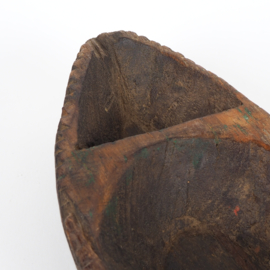 Traditioneel vintage houten schaaltje / kruidenbakje uit India