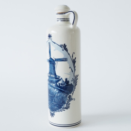 Delfts blauwe Bols jeneverkruik met Hollandse stellingmolen