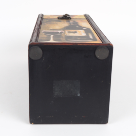 Brocante houten wijnfles kistje