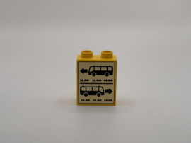 2 nops blok hoog geel bushalte 2 bussen Duplo