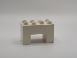 8 nops blok hoog met uitsparing aan de onderkant wit Duplo