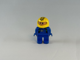 Racer blauw met gele helm Duplo