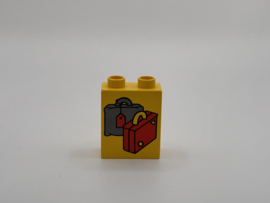 2 nops blok hoog geel koffers Duplo