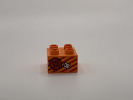 Cadeau op blok oranje Duplo