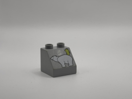 IJsbeer op schuin blok lichtgrijs Duplo
