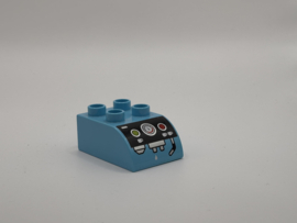 Koffiezetapparaat blok gebogen medium azuurblauw Duplo