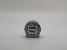 Blok rond 2 nops lichtgrijs high way Duplo