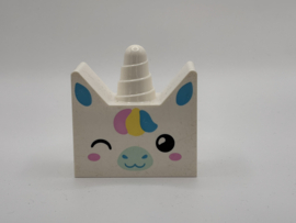Eenhoorn hoofd blok wit  Duplo