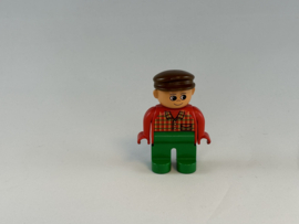 Boer groene broek, rode trui en bruine pet Duplo