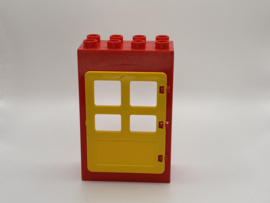 Kozijn rood met deur geel Duplo