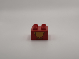 Trofee op blok rood Duplo