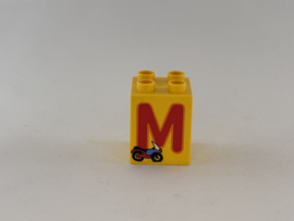 Blok 4 nops hoog geel M Duplo