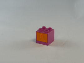 Ladekast roze met oranje lade Duplo
