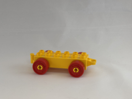 Kar/aanhanger geel rood Duplo