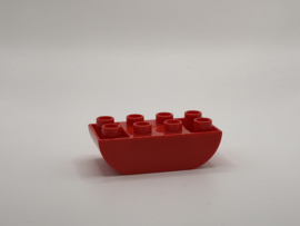 Blok 2x4 met gebogen onderkant rood Duplo