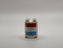 Vlag op blok / torentje wit schoorsteen boot Duplo