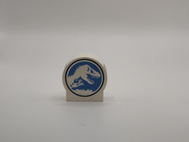 Blok rond 2 nops wit dinosaurus Duplo