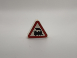 Verkeersbord trein wit Duplo