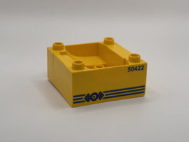 Kist / bak geel voor trein of wagon met blauwe opdruk  Duplo