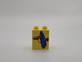 2 nops blok hoog vogel (Dora) helder lichtgeel  Duplo