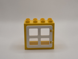 Kozijn geel met raam / deur wit 2x4 Duplo